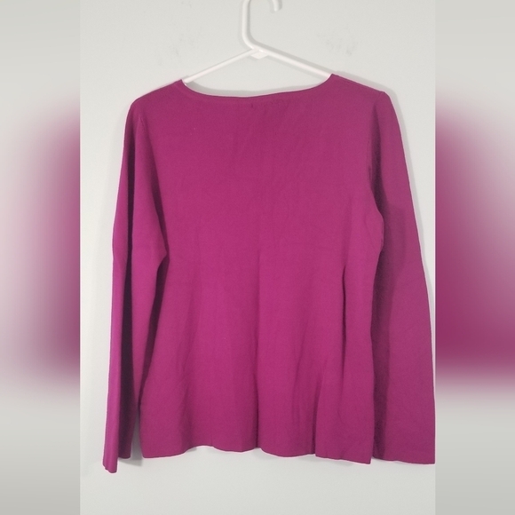 Chico's NWT Long Sleeve Purple Knit Sweater. Berrylicious. Round Neck. Size 3. - Picture 4 of 7
